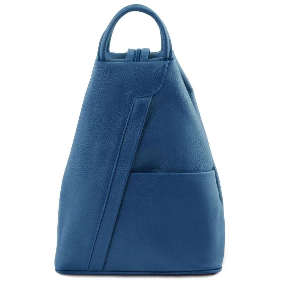 Шкіряний мʼякий італійський рюкзак TL141881 Shanghai Tuscany (Denim) — фото 1