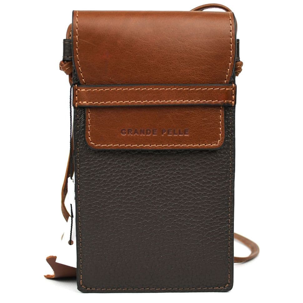Мини сумка чохол для телефона, панч Grande Pelle 70372023 комбінована — 2