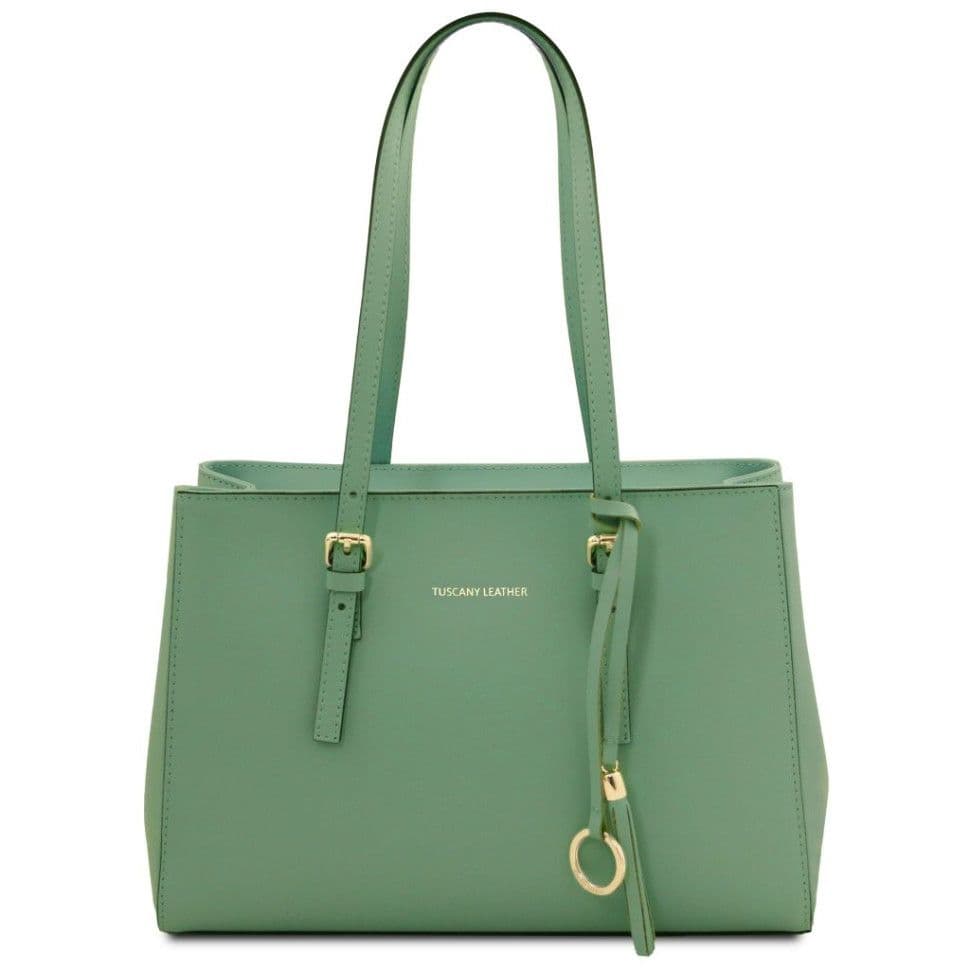 Шкіряна сумка тоут TL142037 Tuscany (Mint Green)