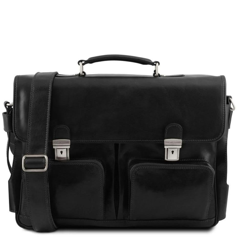 Чоловічий портфель сумка з передними кишенями Ventimiglia Tuscany TL142069 (чорний)