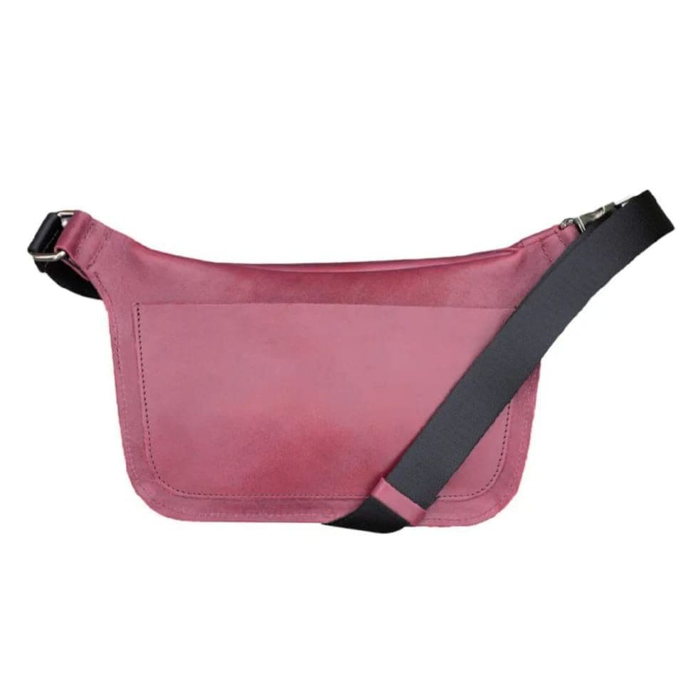 Шкіряна поясна сумка Grande Pelle 743661 бордова — 3