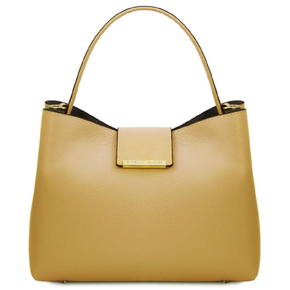 Шкіряна жіноча сумка Tuscany TL142356 (Pastel yellow)