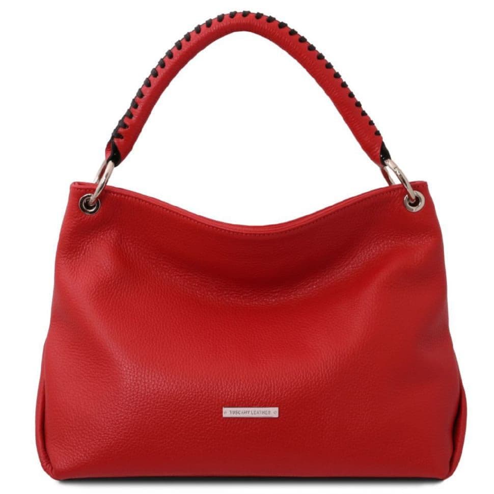 Сумка хобо шкіряна італійська Tuscany TL142087 (Lipstick Red)