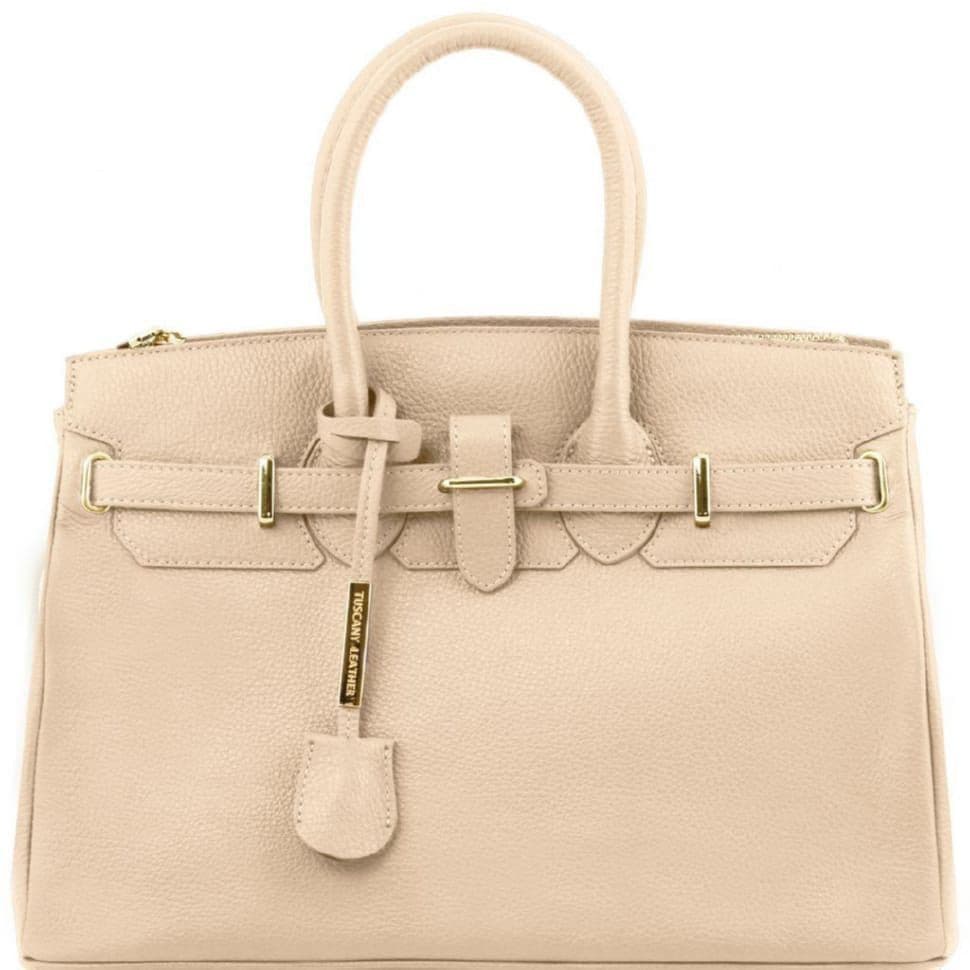 TL Bag шкіряна сумка жіноча Tuscany TL141529 (бежевий)