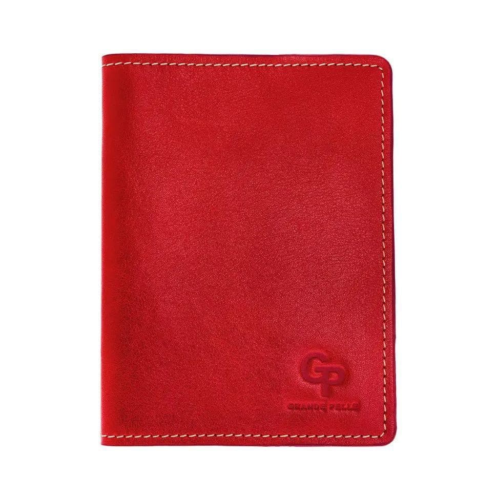 Шкіряна обкладинка на паспорт Grande Pelle 252660 червона — 4