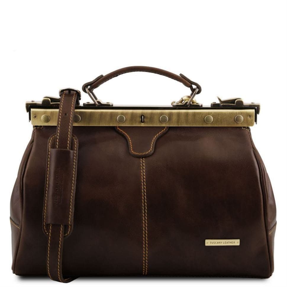 Шкіряна сумка саквояж Tuscany Leather Michelangelo TL10038 (Темно-коричневий)
