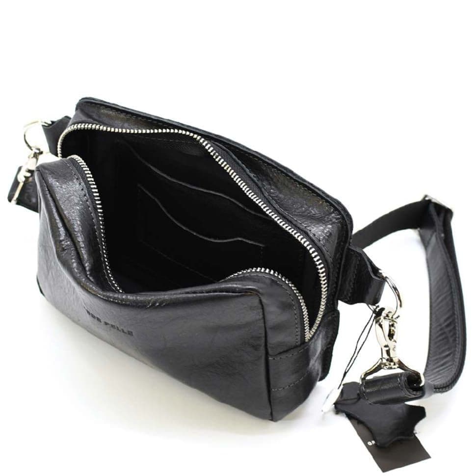 Шкіряна поясна сумка Grande Pelle 740410 чорна — 2