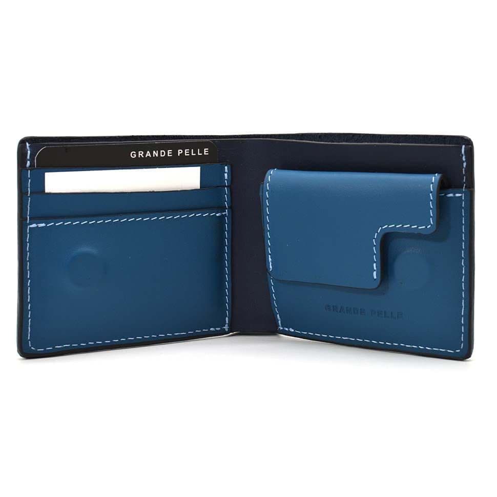 Портмоне Магніт, синій з блакитним Grande Pelle 50517075 — 2