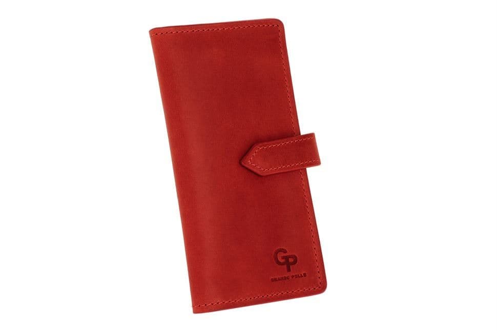 Портмоне жіноче з хлястиком червоне Grande Pelle 523160