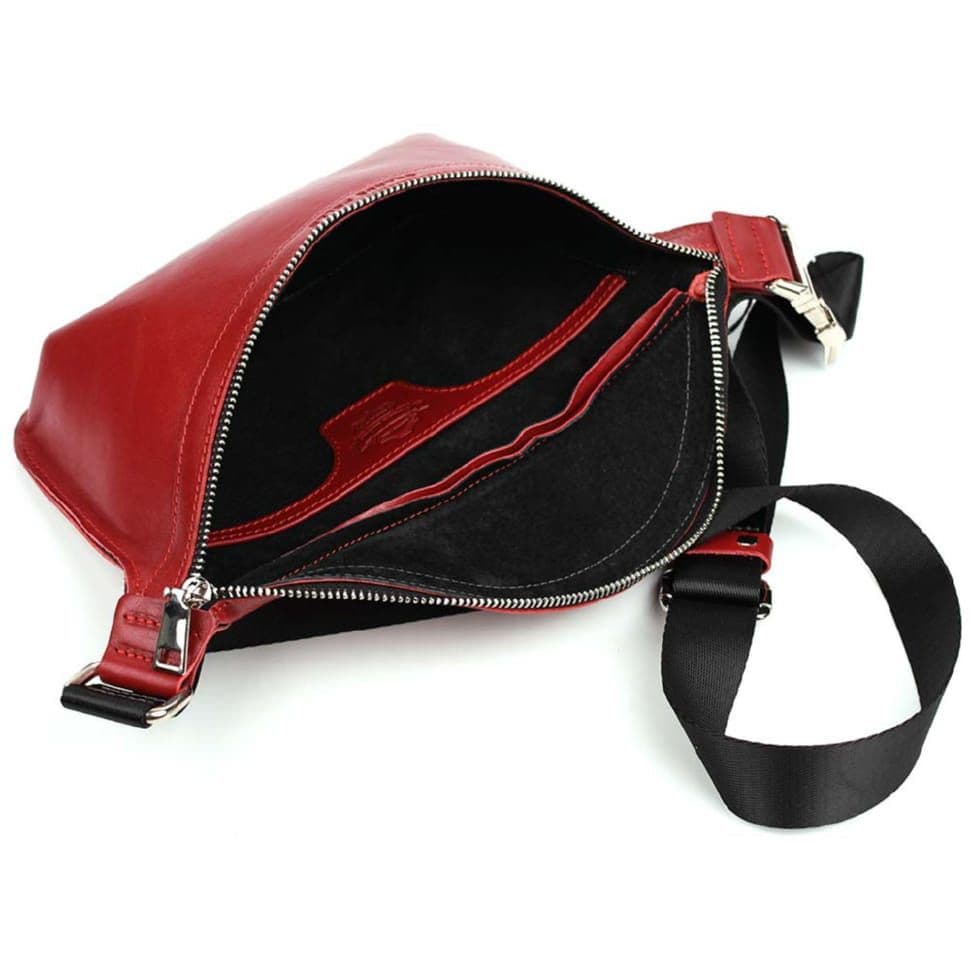 Шкіряна поясна сумка Grande Pelle 743660 червона — 2