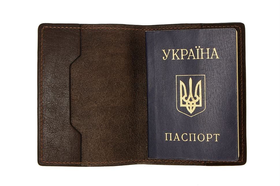 Обкладинка для паспорта, шоколад Grande Pelle 252620 — 2