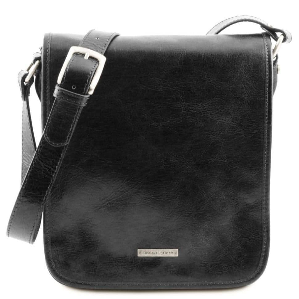 Чоловічий великий шкіряний месенджер Tuscany Leather Messenger TL141255 (чорний)