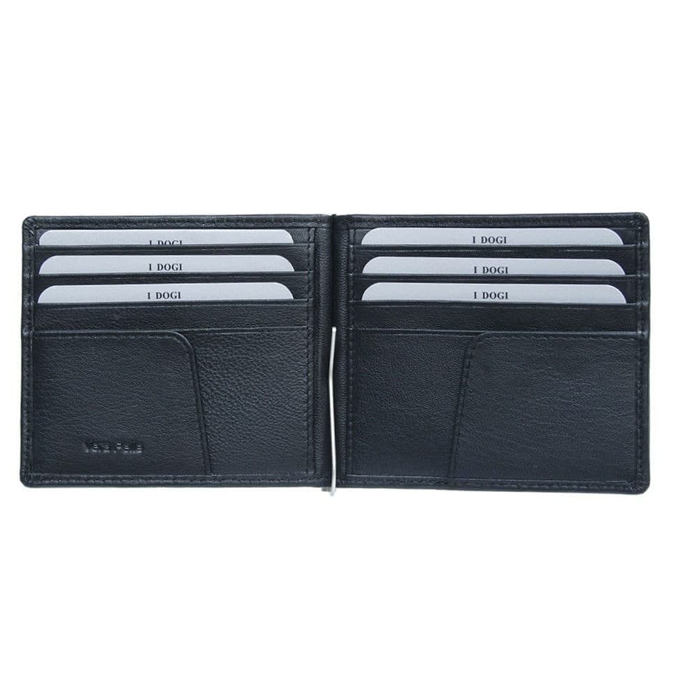 Затискач для купюр шкіряний Cortina 5000 nero чорний — 2