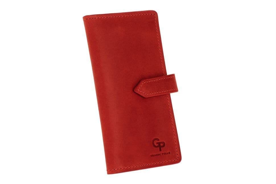 Портмоне жіноче з хлястиком червоне Grande Pelle 523160 — 3