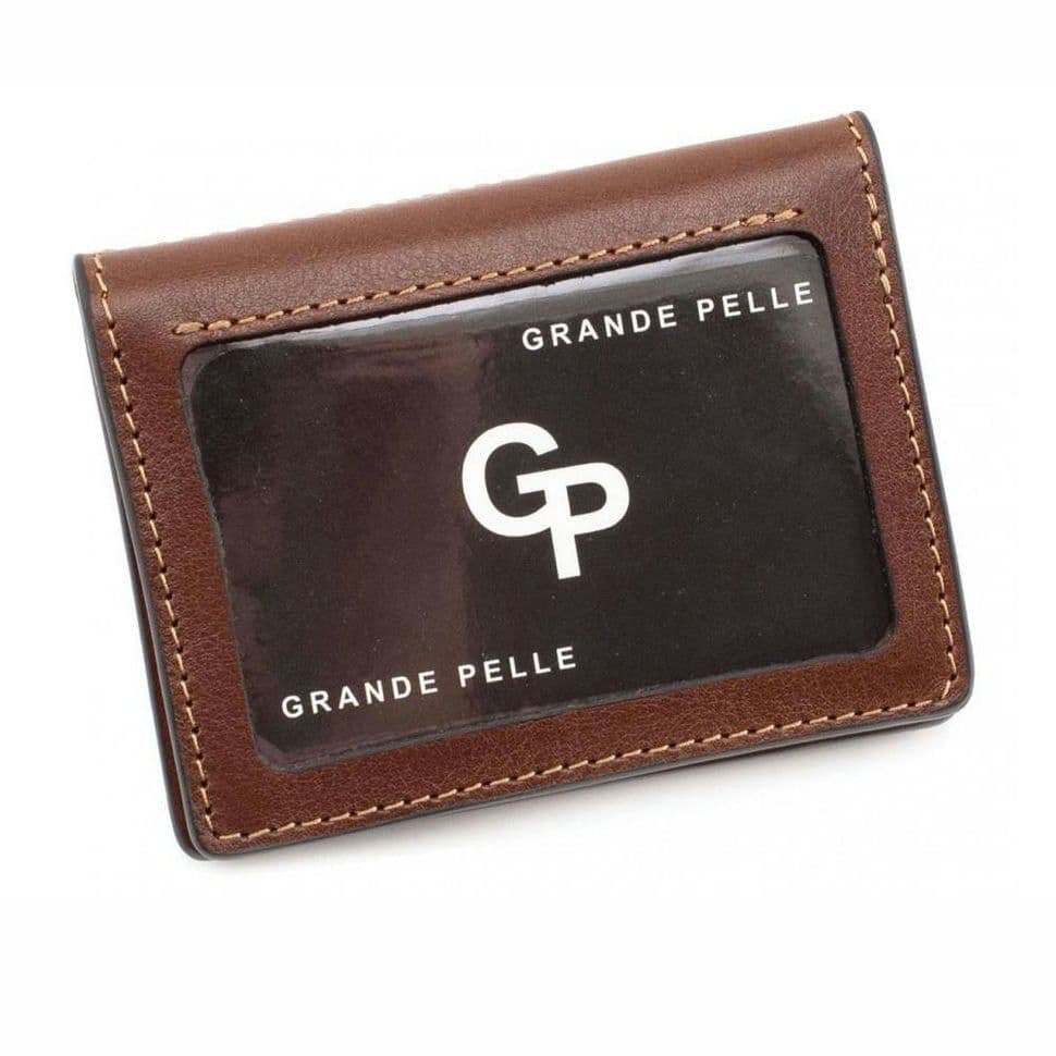 Обкладинка на права тех. паспорт ID паспорт посвідчення Grande Pelle 221623 коньяк — 3