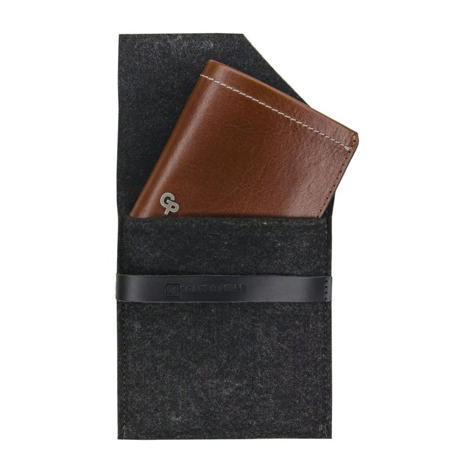 Шкіряне портмоне Grande Pelle 550623 глянсова шкіра коньяк — 3