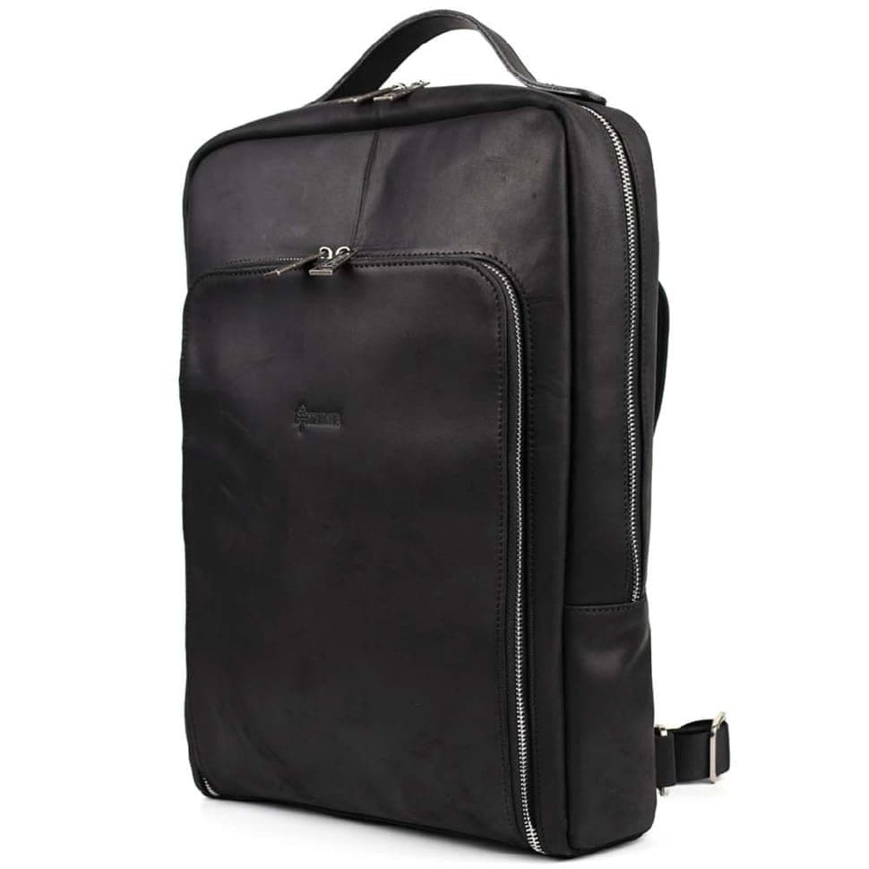Шкіряний рюкзак для ноутбука 15" дюймов RA-1240-4lx у чорному crazy horse