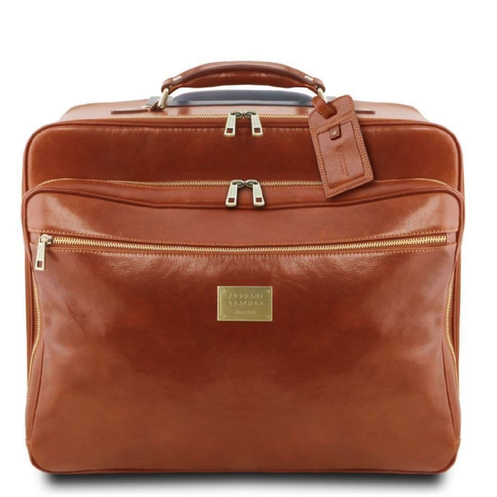 Шкіряна салонная сумка валіза пилота Varsavia Tuscany Leather TL141888 (Мед)
