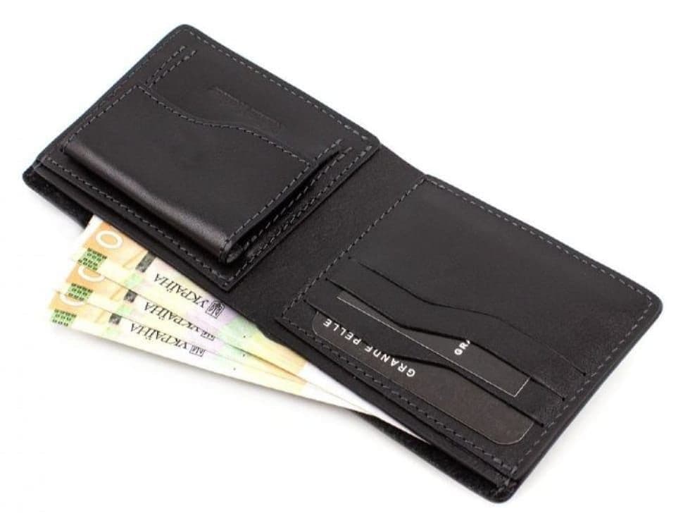 Шкіряне портмоне Grande Pelle 506610 чоловіче подвійного сложения (бифолд) — 3