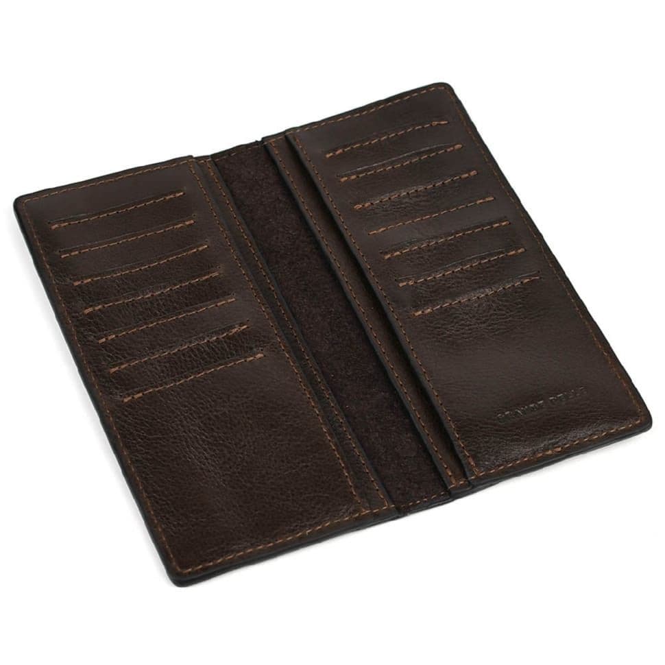 Довге портмоне Grande Pelle 522620 глянсова шкіра коричневе — 3