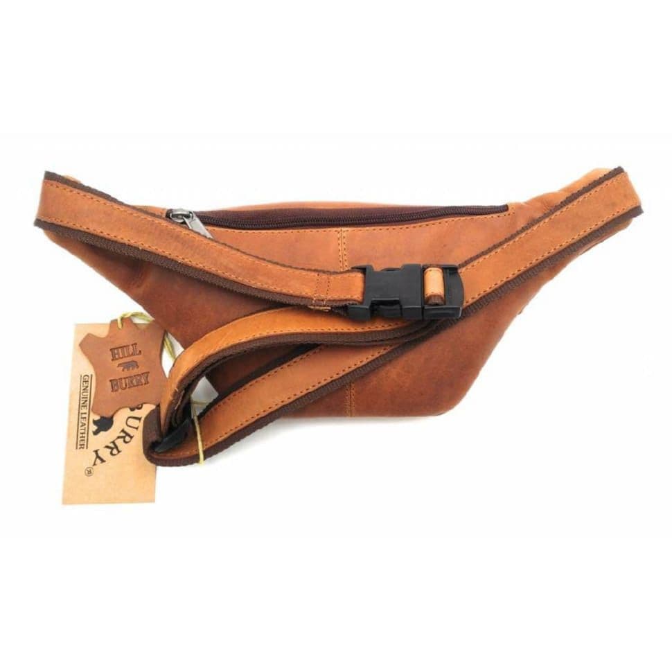 Поясна шкіряна сумка Hill Burry HB3108B коньячна — 4