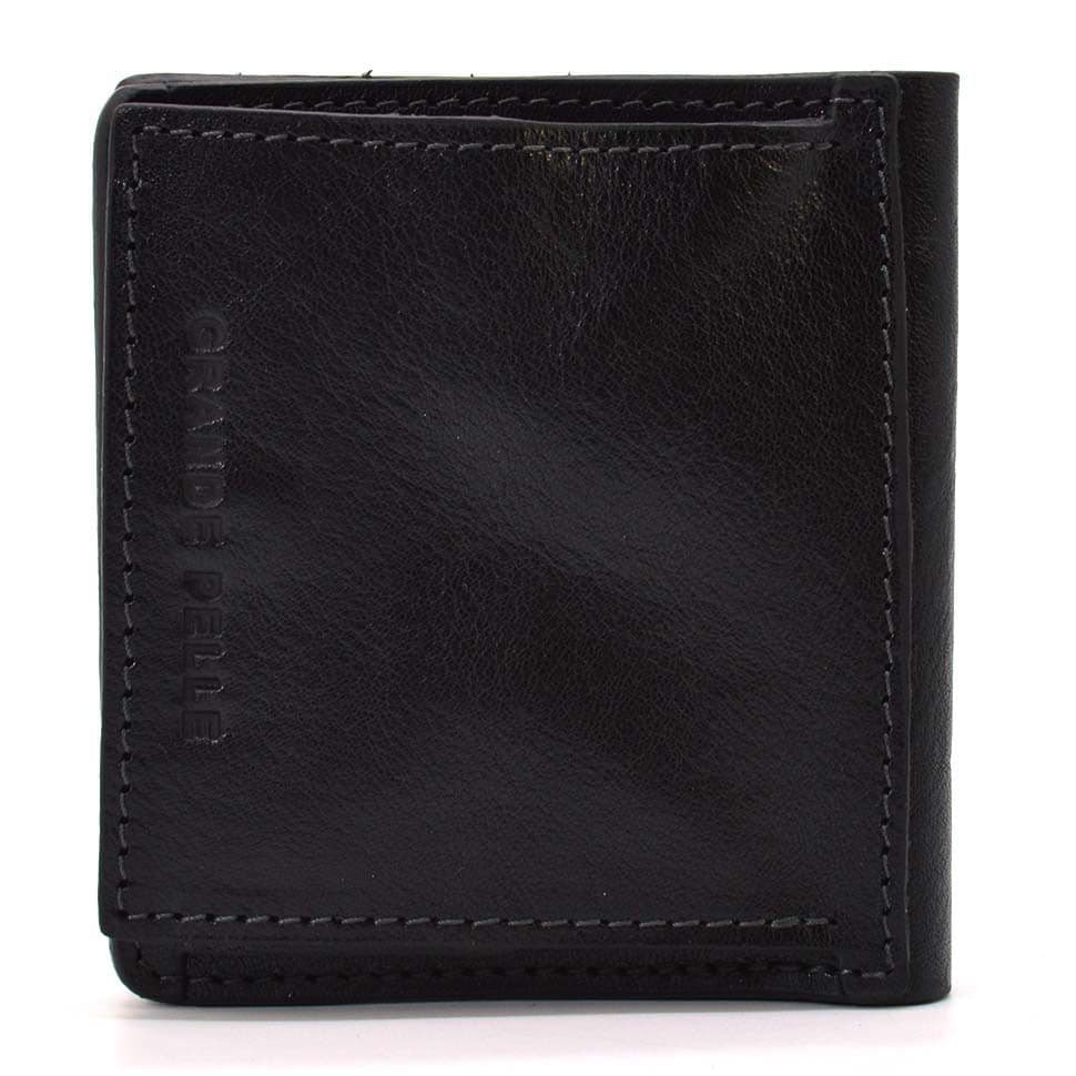 Чоловіче шкіряне портмоне чорне Grande Pelle 528410 — 4