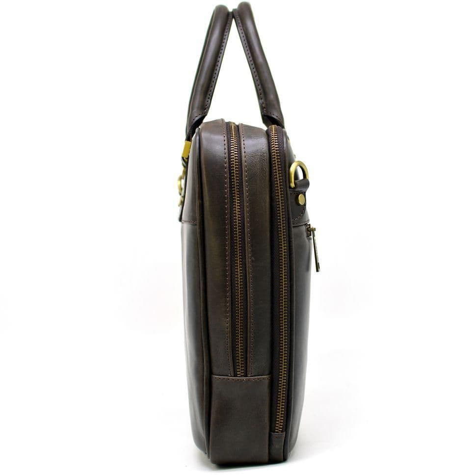 Чоловіча шкіряна сумка-портфель тонка, коричнева TARWA TC-4766-4lx — 4