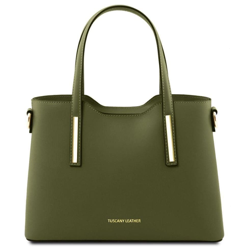Стильна шкіряна сумка для ділових леди Olimpia TL141521 - малий розмір (Olive Green)