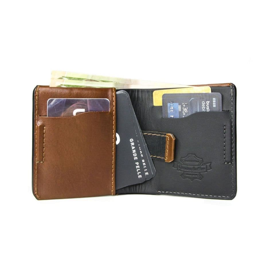 Шкіряне портмоне Grande Pelle 550623 глянсова шкіра коньяк — 2
