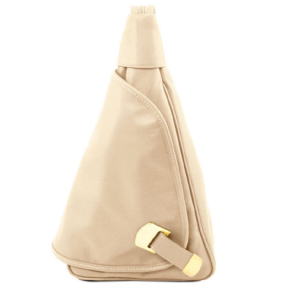 Шкіряний рюкзак на одне плече Tuscany Leather Hanoi TL140966 (бежевий)
