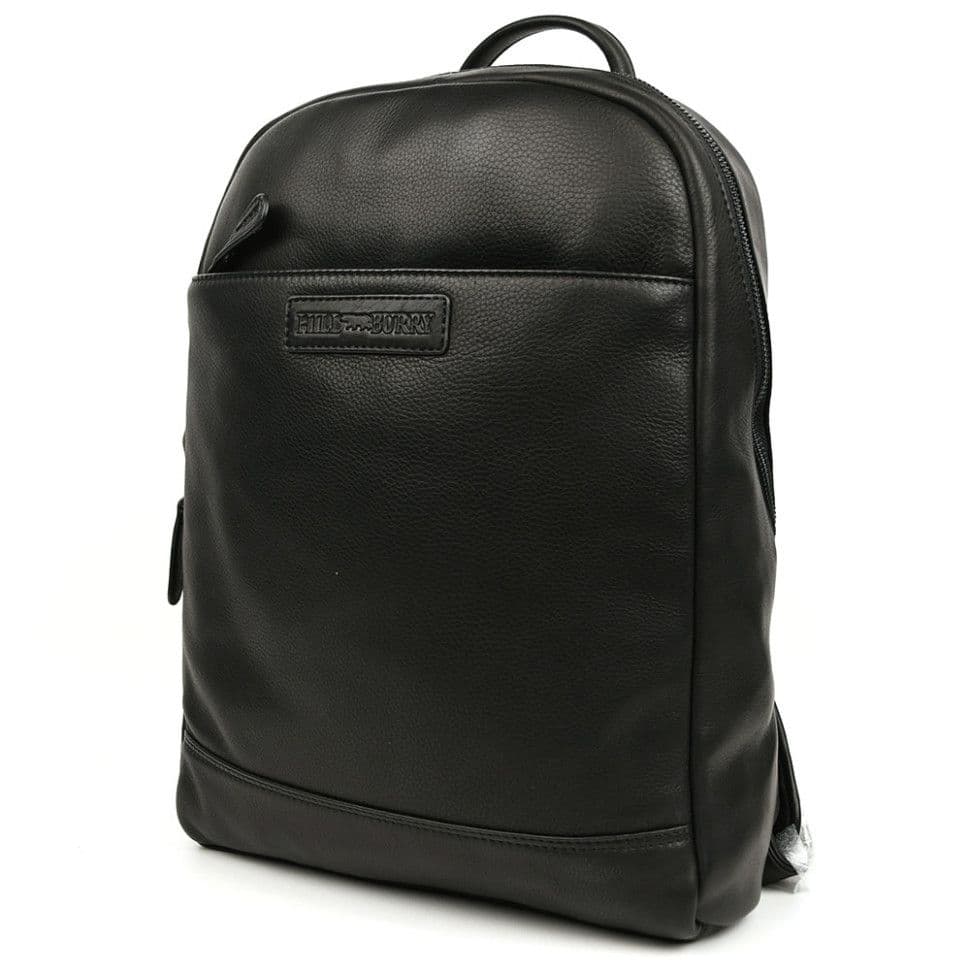 Міський шкіряний рюкзак HILL BURRY HB15295A чорний — 3