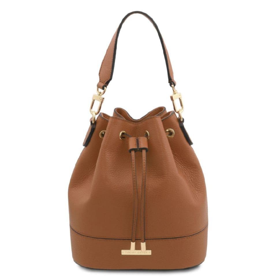 Жіноча сумка - відро TL142146 (bucket bag) від Tuscany (Коньяк)