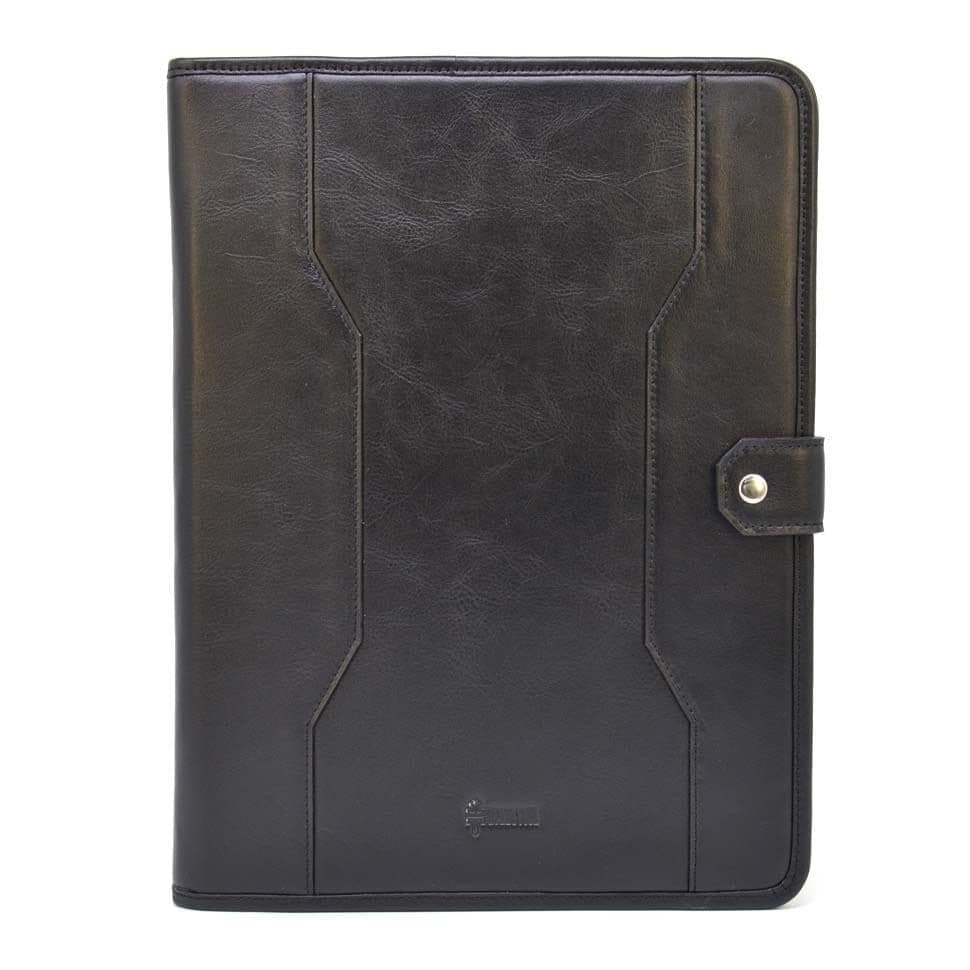 Шкіряна папка портфолио відкритого типа з хлястиком формату А5 А4 TARWA GA-2141-4lx
