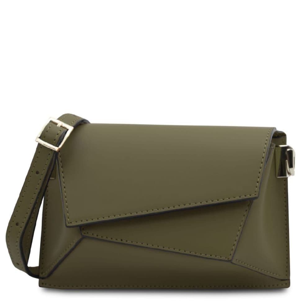 Шкіряна женcкая сумка месенджер через плече Tuscany TL142253 (Forest Green)