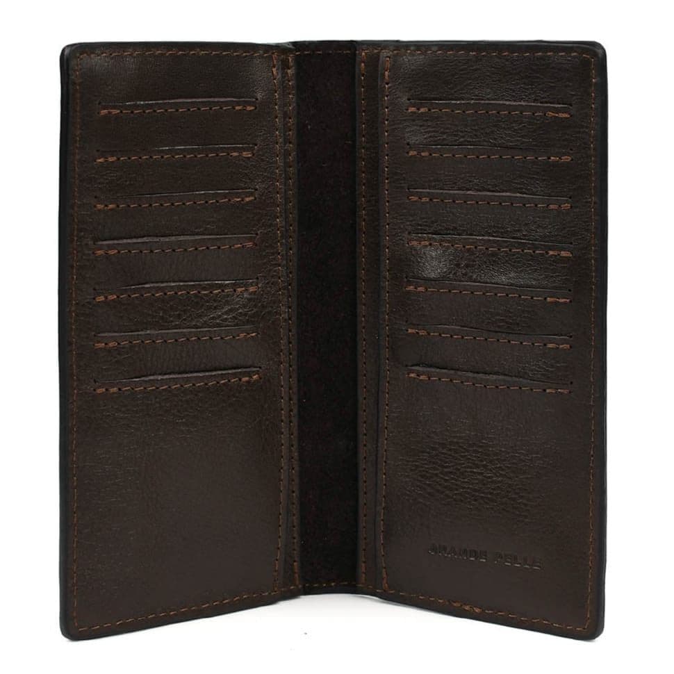 Довге портмоне Grande Pelle 522620 глянсова шкіра коричневе — 4