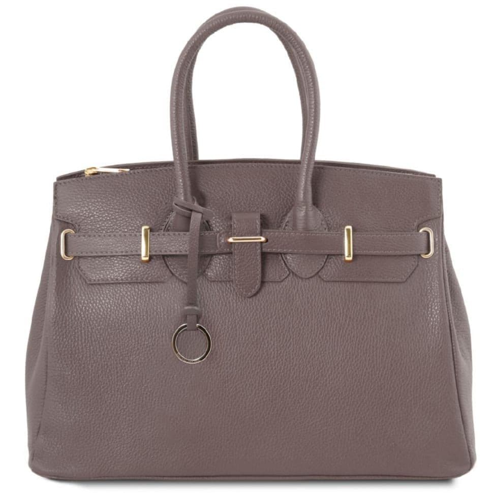 TL Bag шкіряна сумка жіноча Tuscany TL141529 (сірий)
