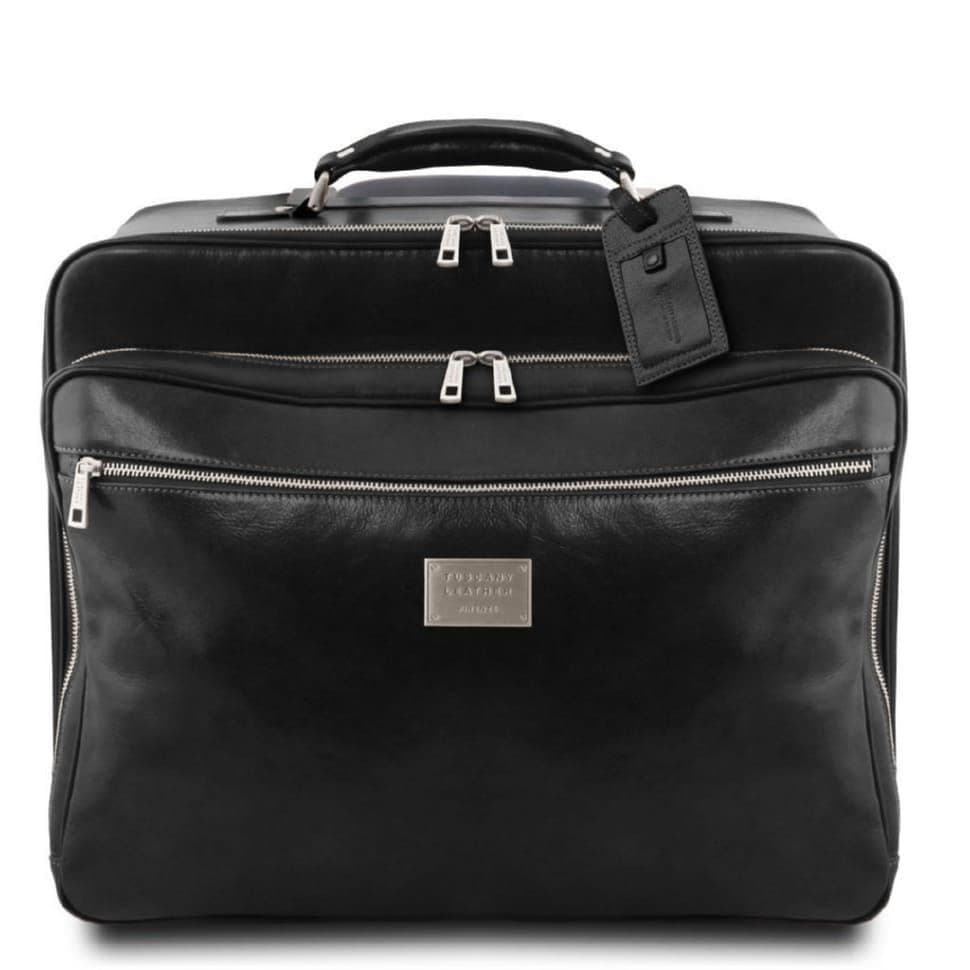 Шкіряна салонная сумка валіза пилота Varsavia Tuscany Leather TL141888 (чорний)