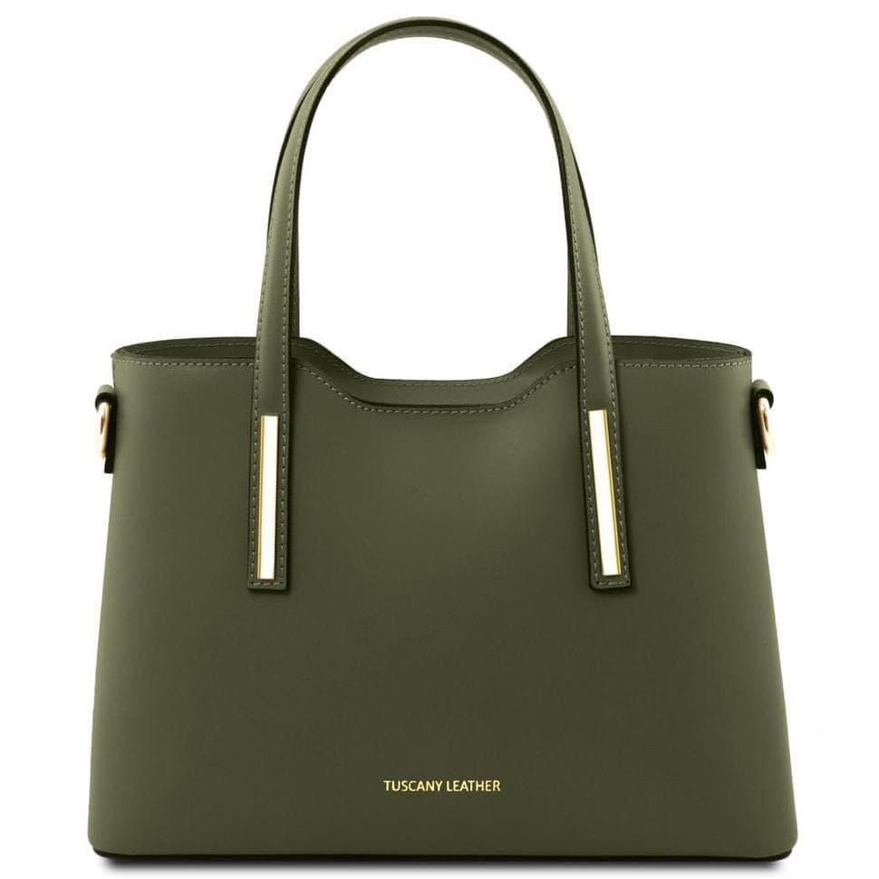 Стильна шкіряна сумка для ділових леди Olimpia TL141521 - малий розмір (Forest Green)