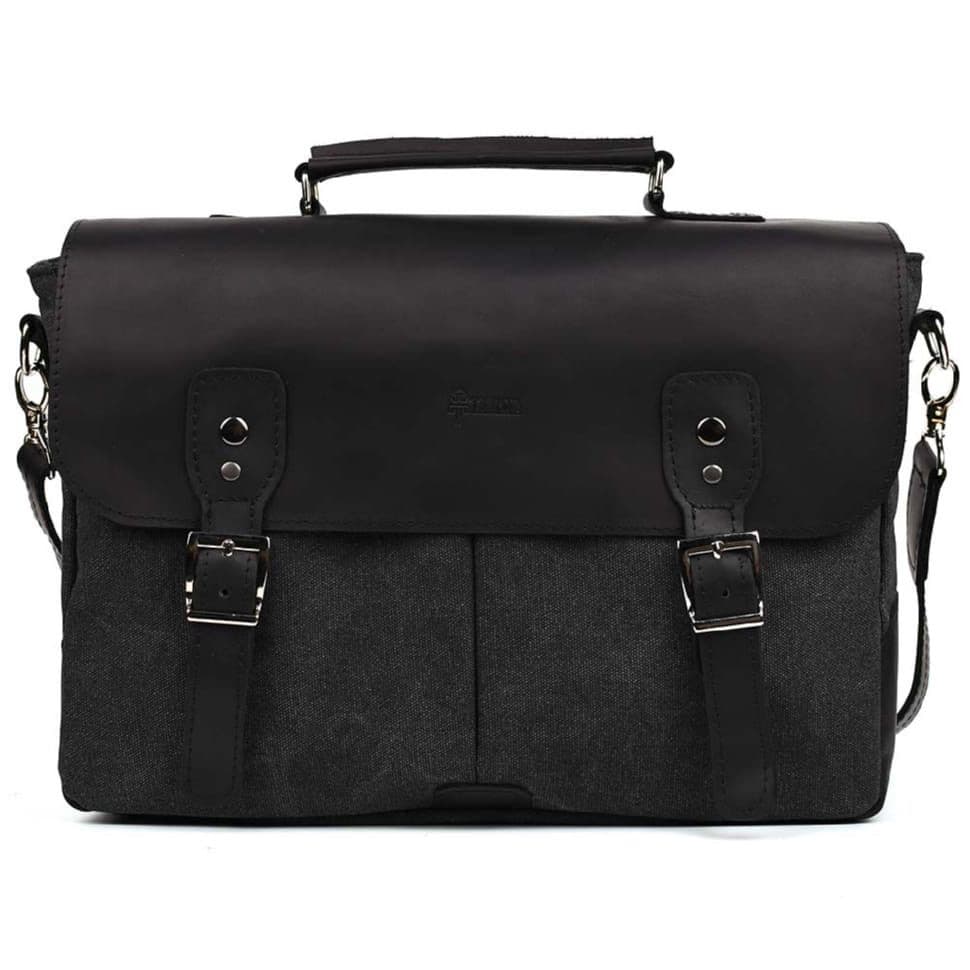 Чоловіча сумка портфель з канвас і кінської шкіри TARWA RAG-3960-3md