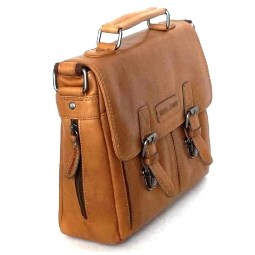 Сумка портфель через плече HILL BURRY HB6198B коньячна — 4