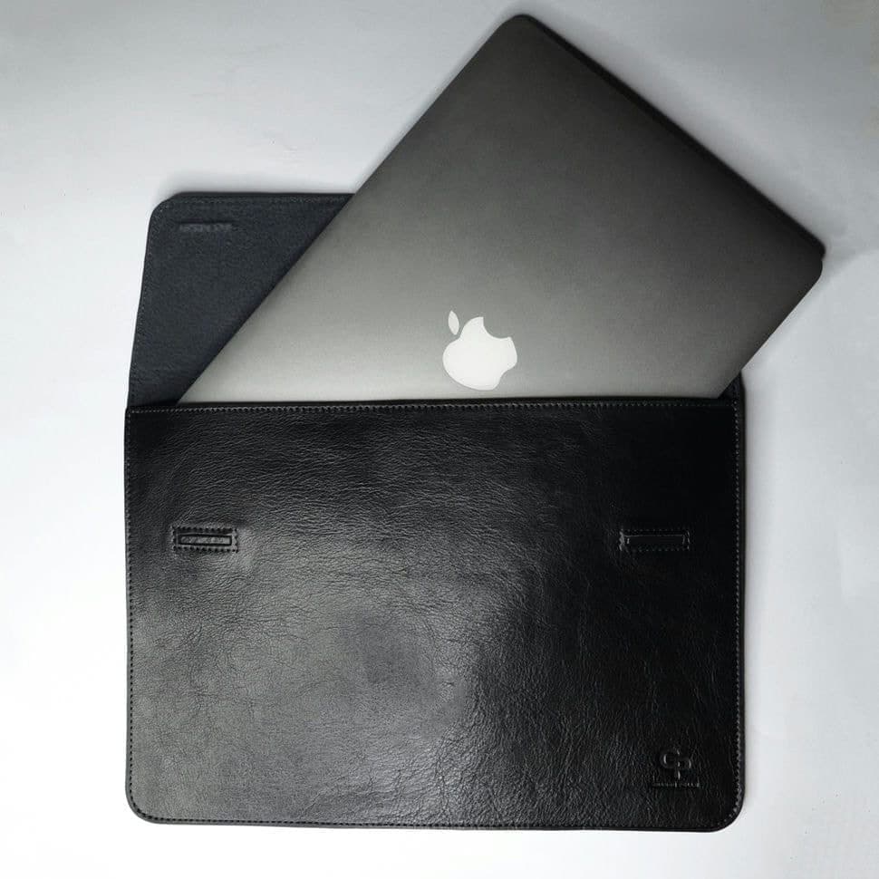 Шкіряний чохол для MacBook 13', чорний — 2