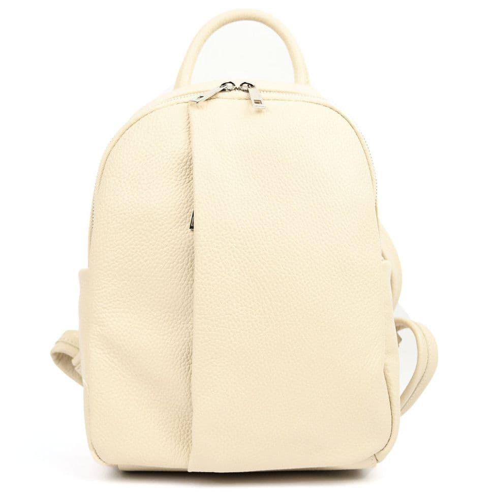 Шкіряний жіночий рюкзак бежевий Virginia Conti Italy - VC3964fbeige