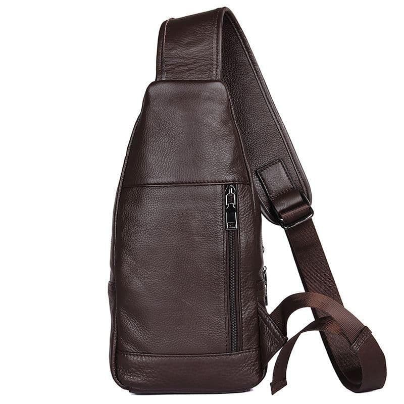 Чоловічий шкіряний слінг рюкзак на одне плече JD4004C John McDee — 3