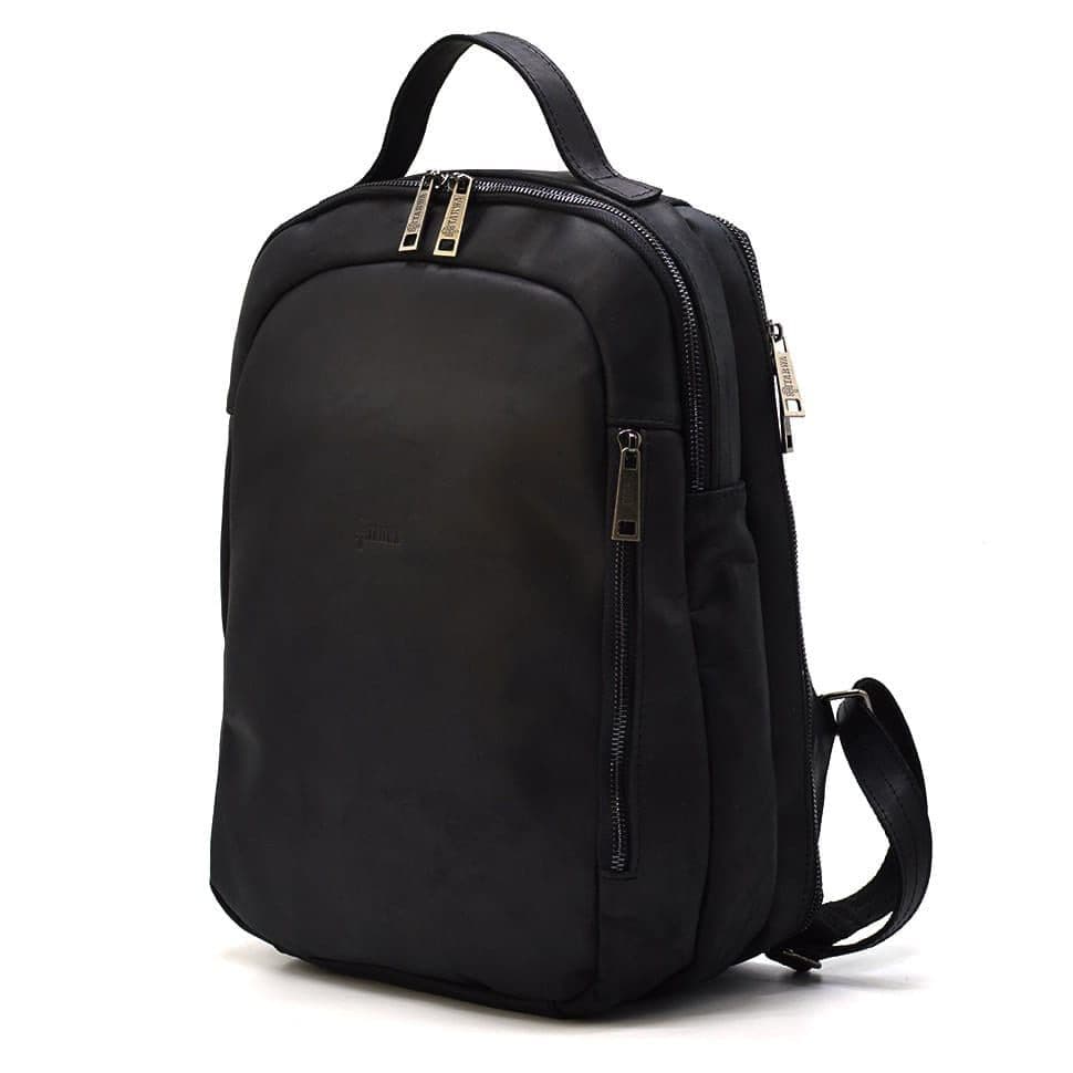 Міський чорний рюкзак RA-3072-3md TARWA шкіра Crazy Horse