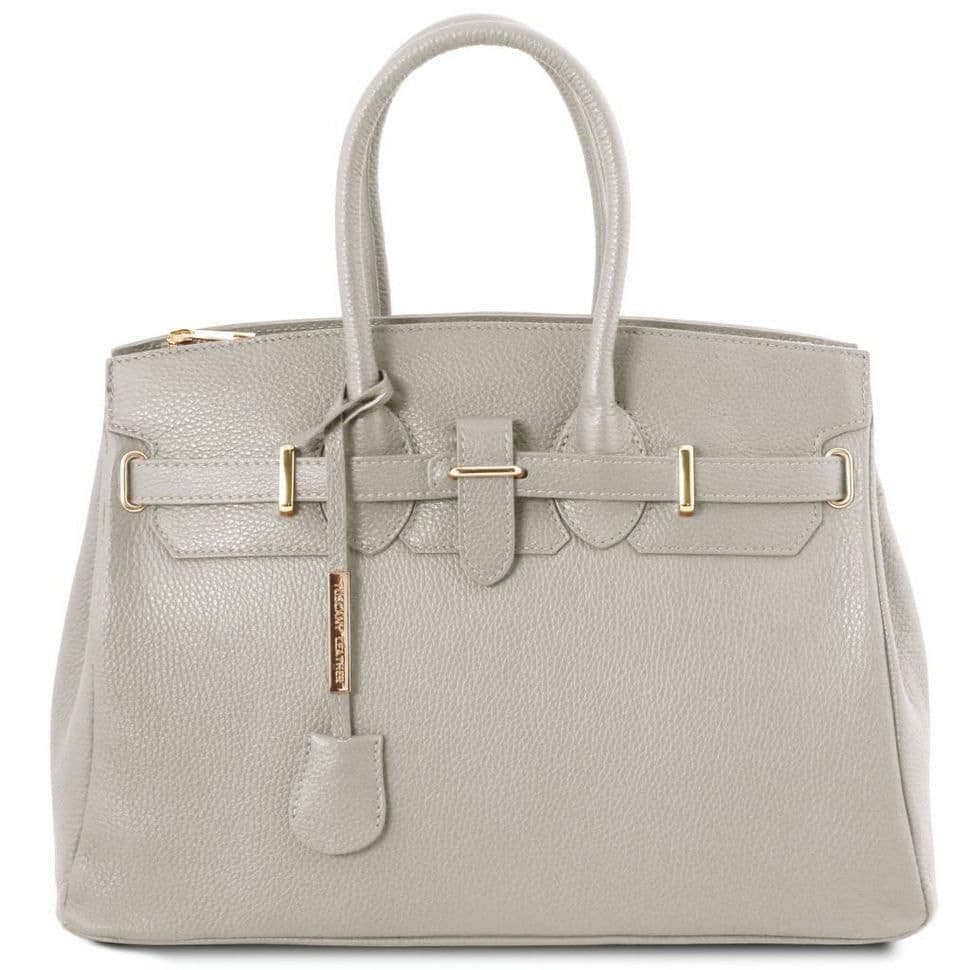 TL Bag шкіряна сумка жіноча Tuscany TL141529 (світло-сірий)