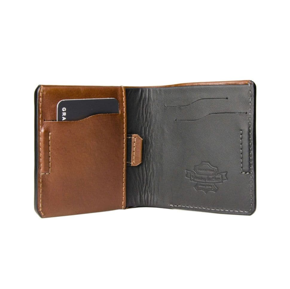 Шкіряне портмоне Grande Pelle 550623 глянсова шкіра коньяк — 4