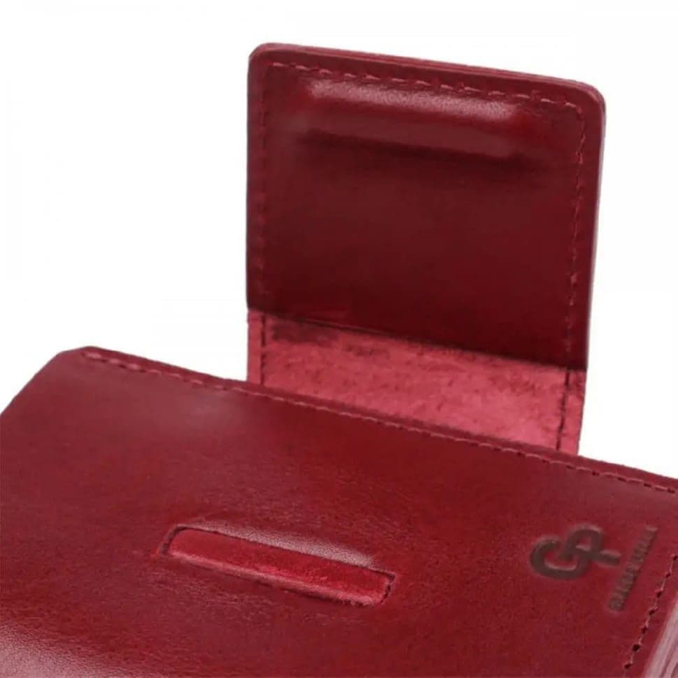 Портмоне шкіряне, глянець, бордове Grande Pelle 504661 — 3