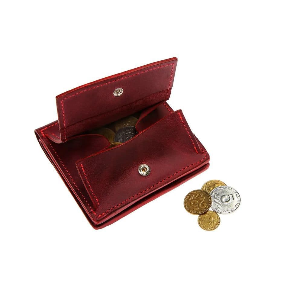 Портмоне Lettera з монетницей, бордове Grande Pelle 537161 — 3