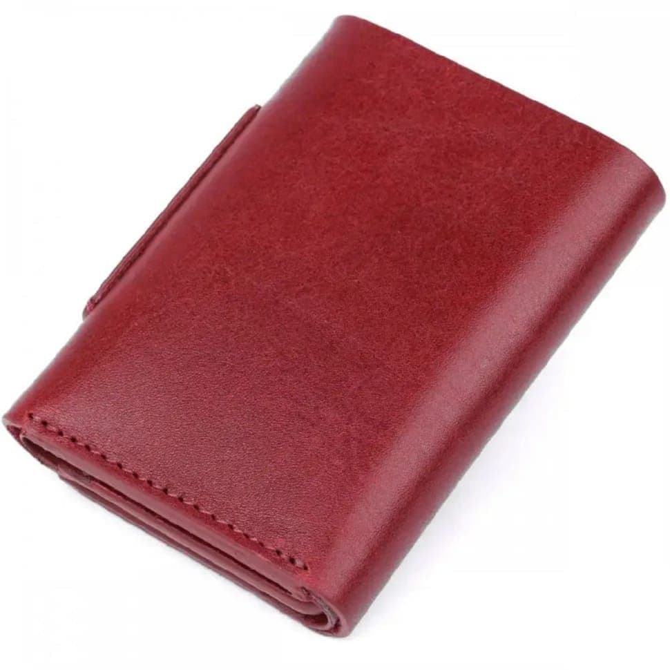 Портмоне шкіряне, глянець, бордове Grande Pelle 504661 — 2