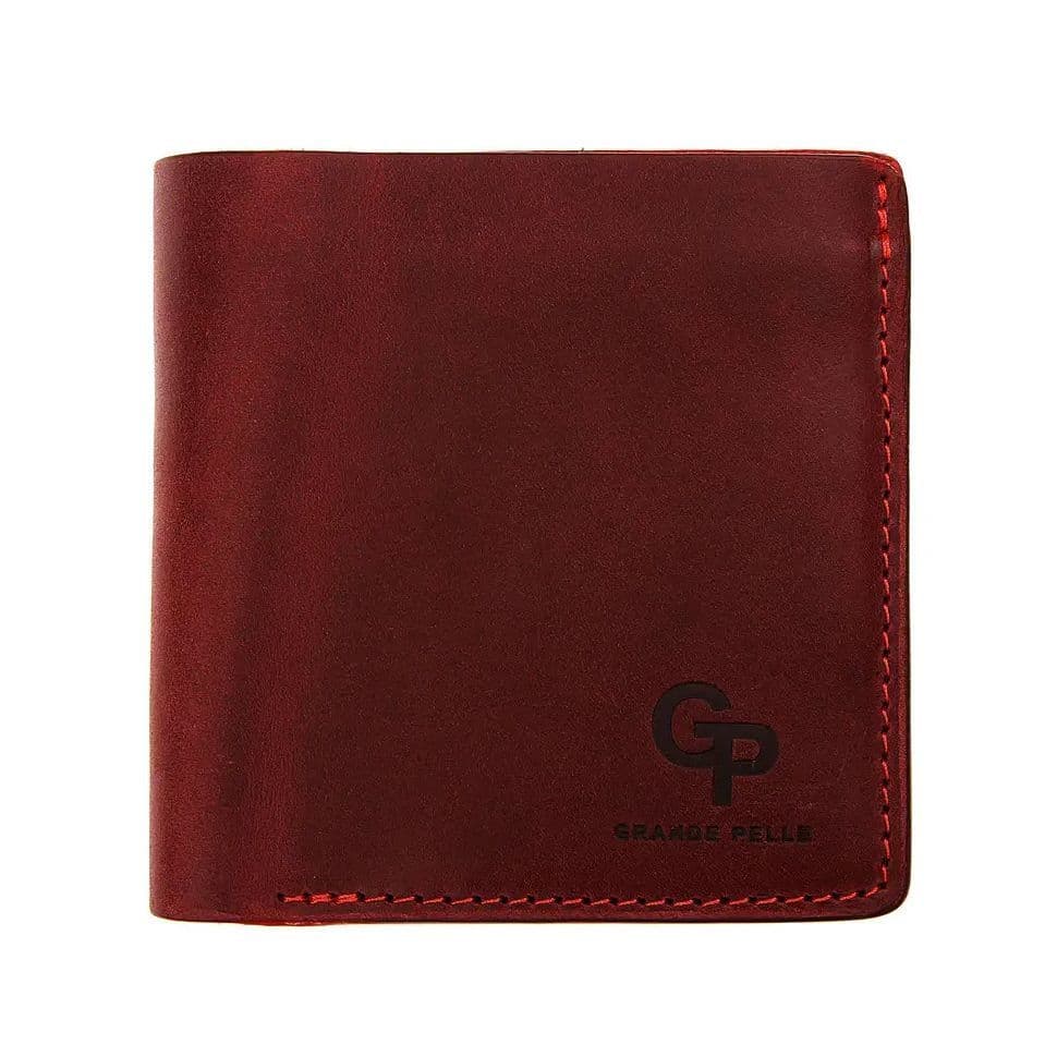 Портмоне Lettera з монетницей, бордове Grande Pelle 537161